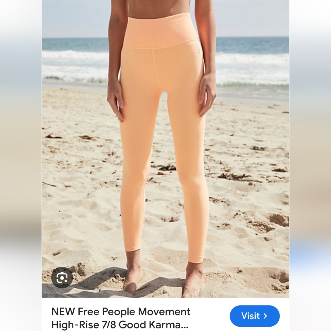 Free People Movement High Rise 7/8good Karma Peach High-Rise Leggings Size Xs/S